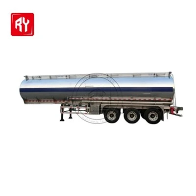 Twa-aks 40000L glas aliminyòm alyaj tank lwil oliv semi-trelè